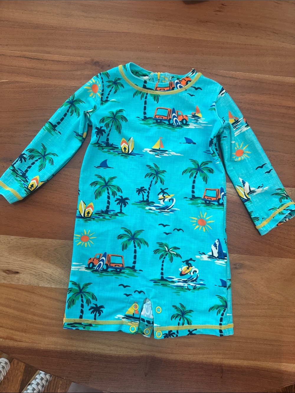 Hatley Turquoise Tropical Palm Rashguard Swim Tunic